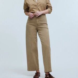 Madewell Emmett wide-leg crop olive brown